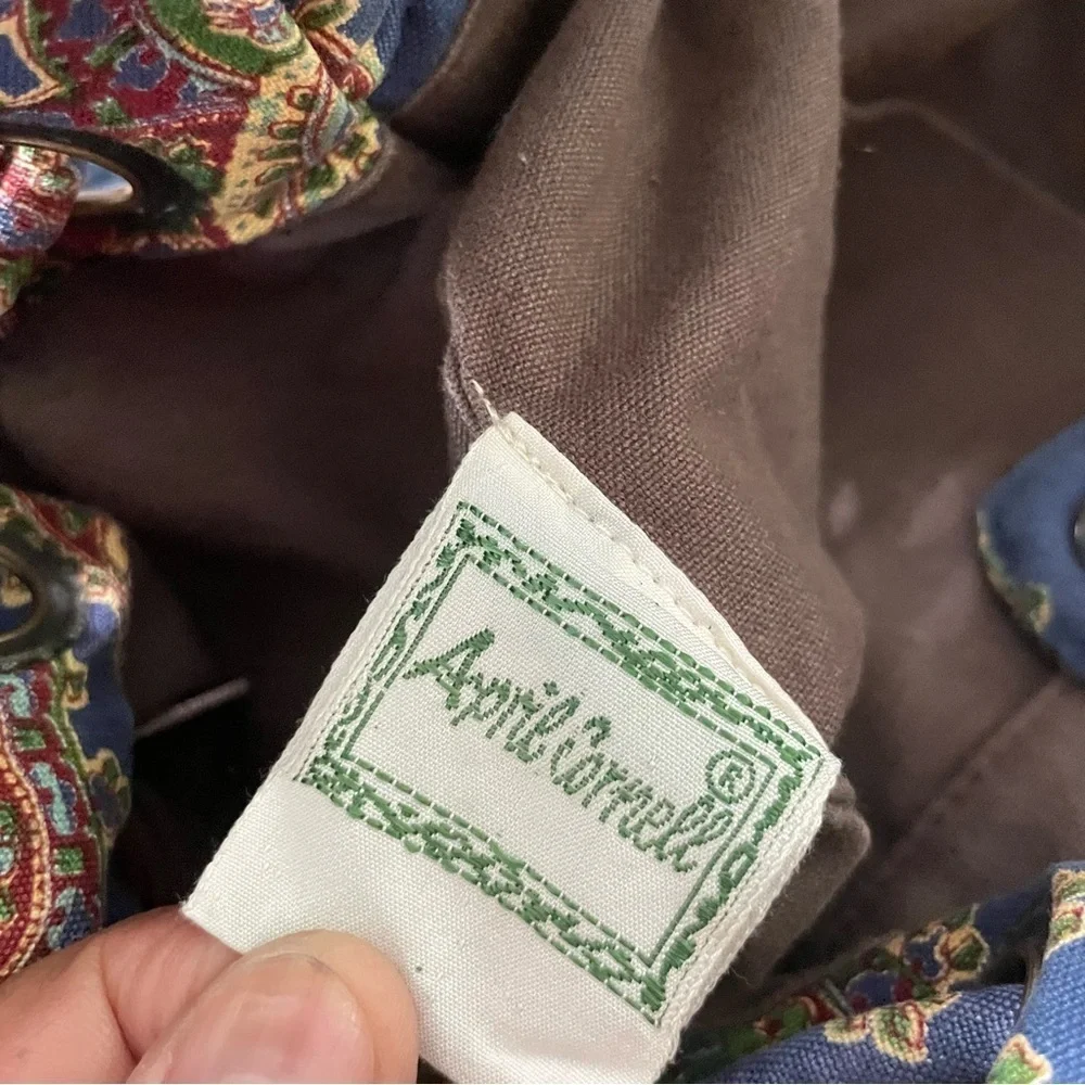 April Cornell Vintage Boho Paisley Drawstring Shoulder Bag